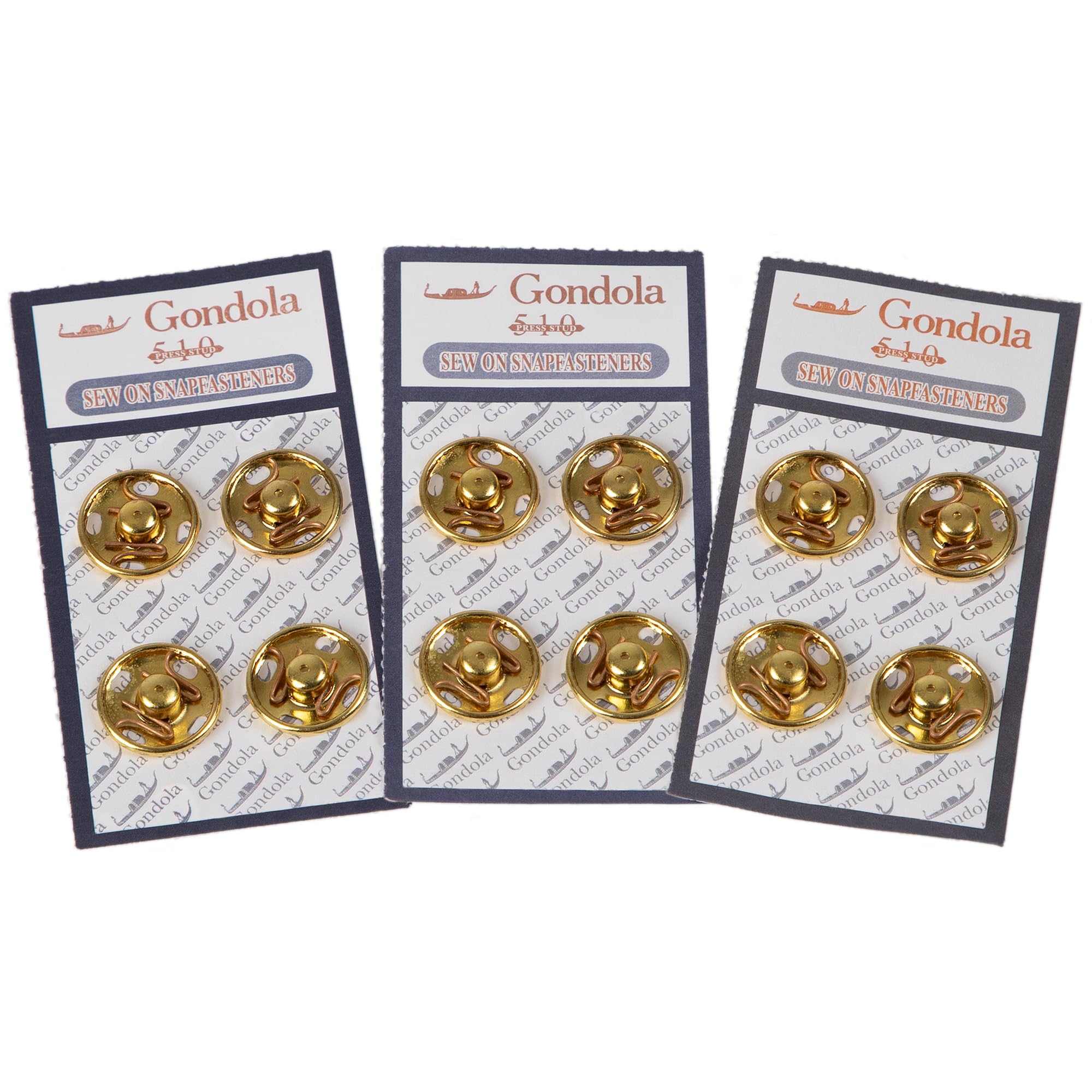 Photo 1 of Sew on Snap Buttons Metal Fastener Buttons for Sewing Clothing, Standard 100 by Oeko-Tex, 12 Sets, Gold (17mm 11/16")