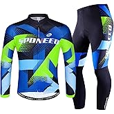 sponeed Cycling Clothes for Men Long Sleeve Mountain Bike Road Bicycle Shirt Jerseys Padded Pants Biking Outfits