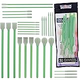 U.S. Art Supply 30 Alcohol Ink Blending Swabs - Foam Tip Brushes, Assorted Shapes and Sizes - Mixing, Blending, Re-Wet, Lift 