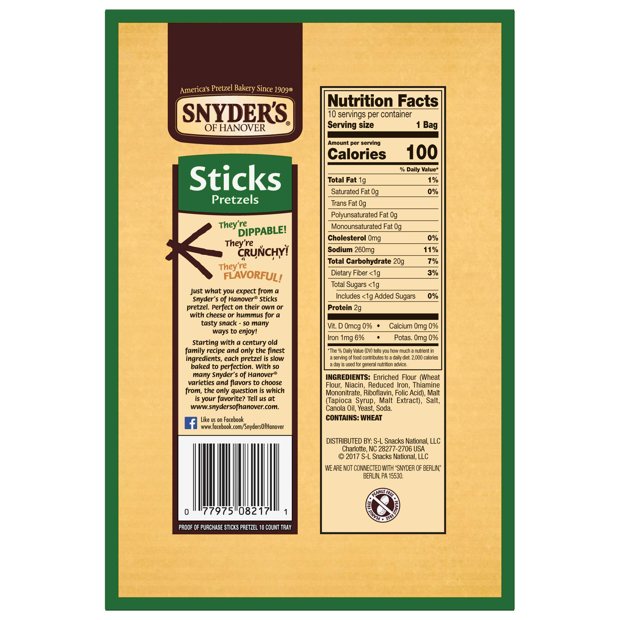 Snyder's of Hanover Pretzel Sticks, 100 Calorie Individual Packs (10