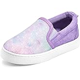 K KomForme Toddler Girls Boys Shoes Little Kids Slip on Canvas Sneakers for Running/Walking