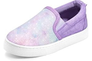 K KomForme Toddler Girls Boys Shoes Little Kids Slip on Canvas Sneakers for Running/Walking