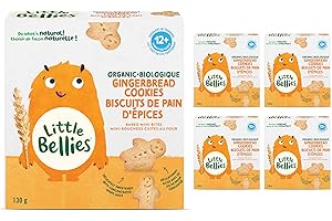 Little Bellies, Organic Gingerbread Cookies (Pack of 5 x 130g Individual Packs)