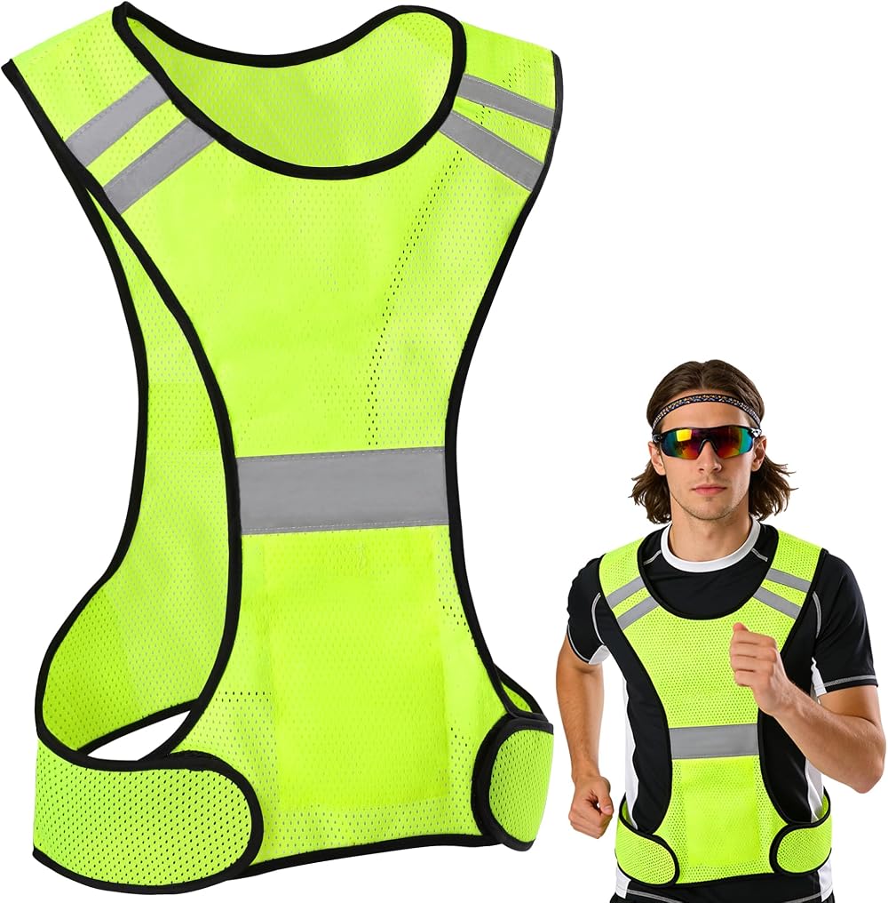Uncle Paul Reflective Gears Safety Vest High Visibility Orange Green 56cm
