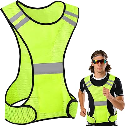 Uncle Paul Reflective Gears Safety Vest High Visibility Orange Green 56cm