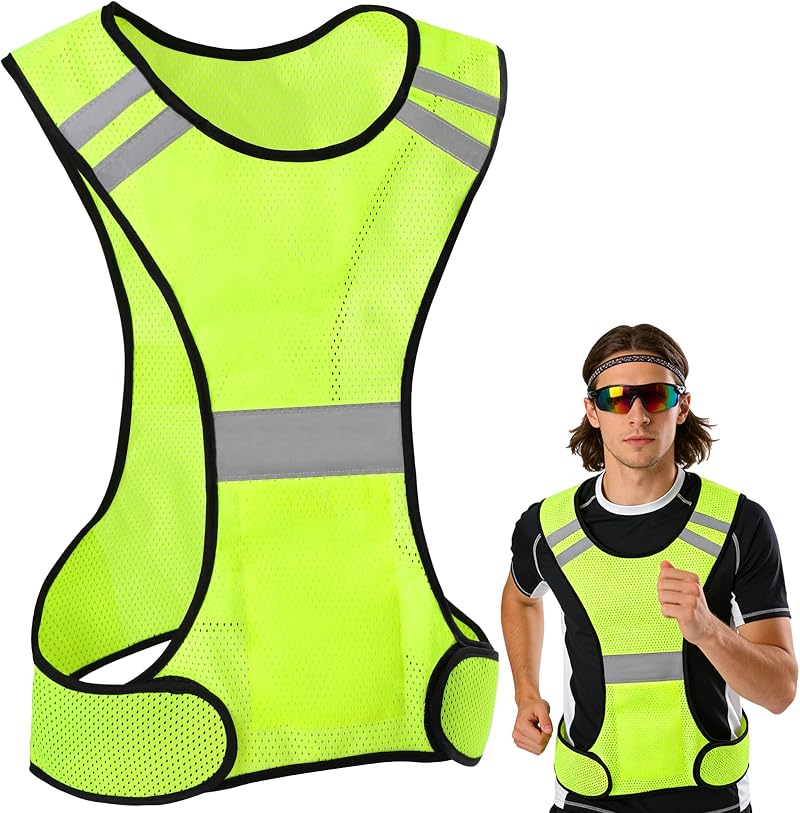 Uncle Paul Reflective Gears Safety Vest High Visibility Orange Green 56cm