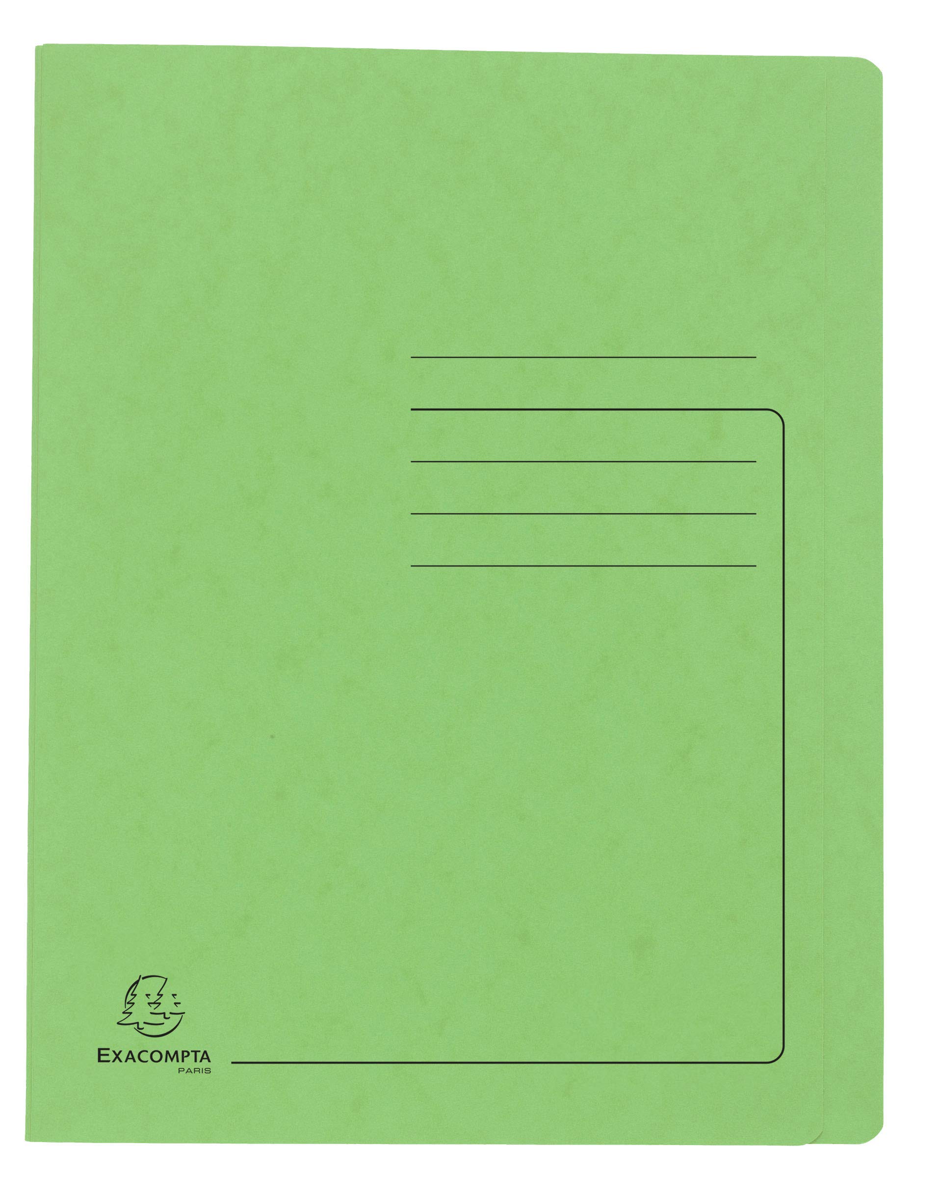 Exacompta - Ref 39985E - Flat Bar File - Suitable for A4 Documents, Pre-Printed Cover, 355gsm Heavyweight Mottled Pressboard, 30mm Spine, Metal Spring Mechanism - Light Green