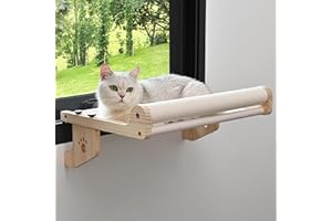 SMARTBEAN Cat Scratch Window Perch, Sturdy Cats Hammock for Window, Scratching Posts for Indoor Cats. Easy to Adjust Cat Bed for Windowsill, Bedside, Drawer and Cabinet. No Drilling Needed.