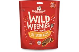 Stella & Chewy's Freeze-Dried Raw Wild Weenies Dog Treats - High-Protein Training Treats for Dogs & Puppies - All-Natural Chicken Recipe with 97% Meat & Organs - USA Made - 3.25 oz Bag