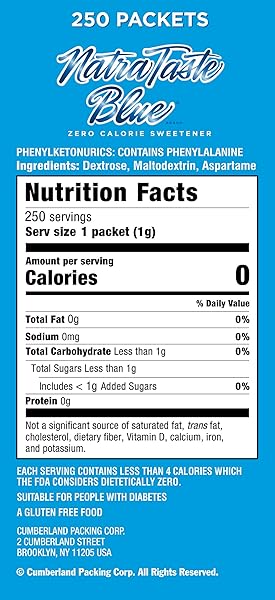 NATRA TASTE BLUE ZERO CALORIE SWEETENER, 8.82 OUNCE