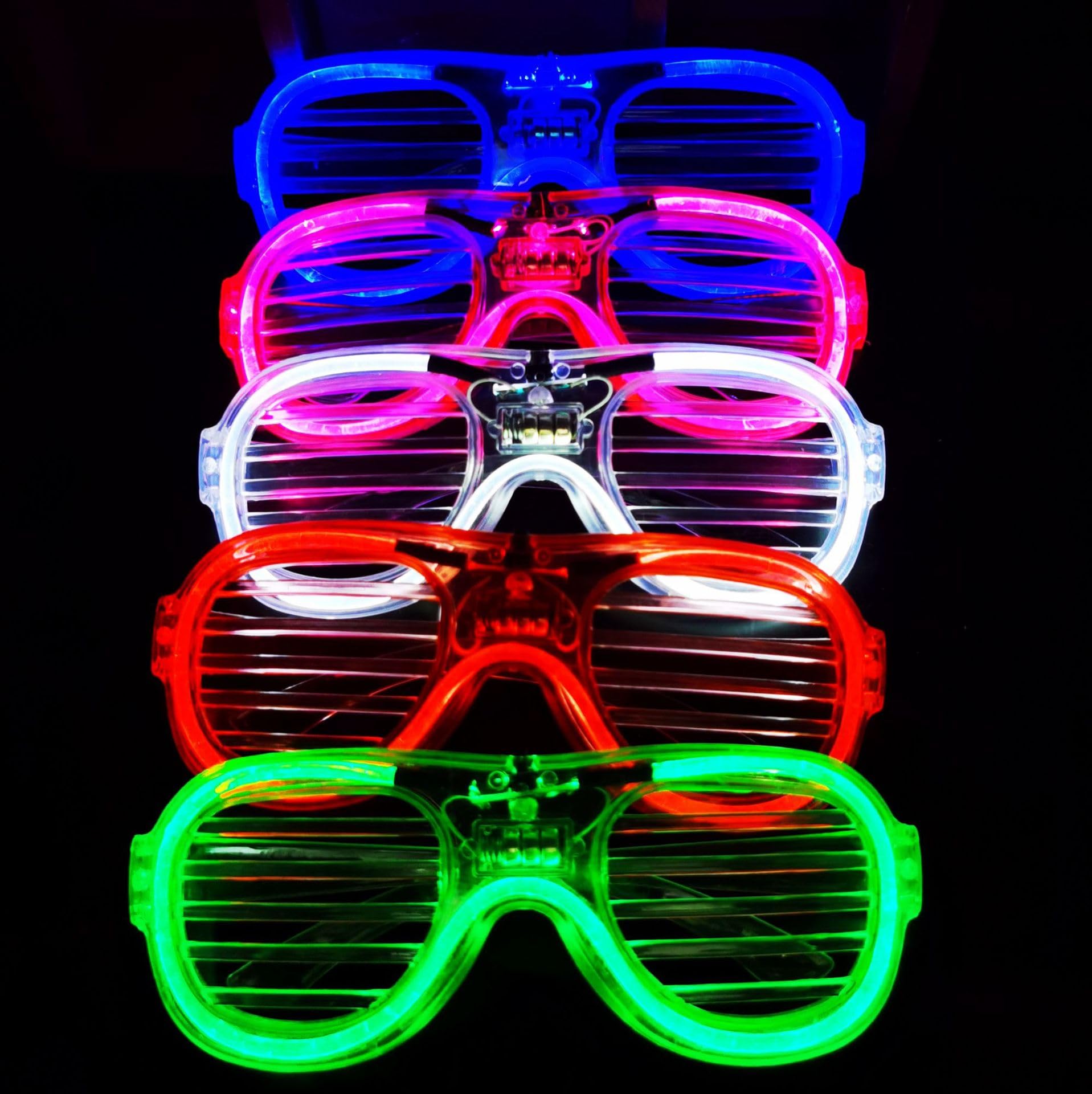 Pengcheng 8pcs Glowing LED Glasses Luminous Glow Kids Glitter Glasses, Carnival, Halloween Birthday Party Supplies
