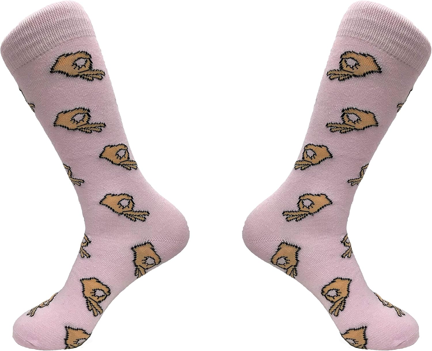 Balanced Co. Circle Game Meme Dress Socks Funny Socks Crazy Socks Casual Cotton Crew Socks (Beige): Clothing