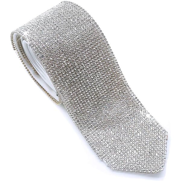 silver sequin necktie