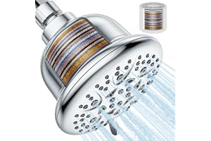 PALAS Filtered Shower Head, High Pressure Shower Head with 22 Stage Filter for Hard Water, 7 Modes Rain Showerhead for Hair &