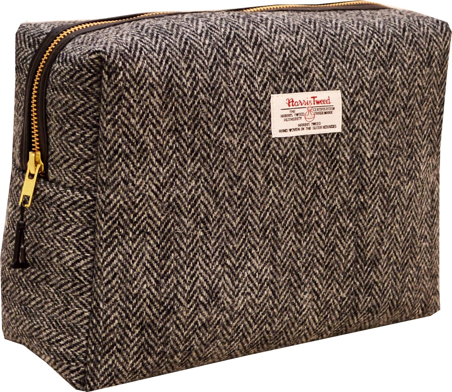 Vagabond Bags Ltd Harris Tweed Herringbone Big Bertha Bag ,Black & White Herringbone Tweed,25 cm
