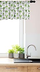Ambesonne Cactus Window Valance, Succulent Spiky
