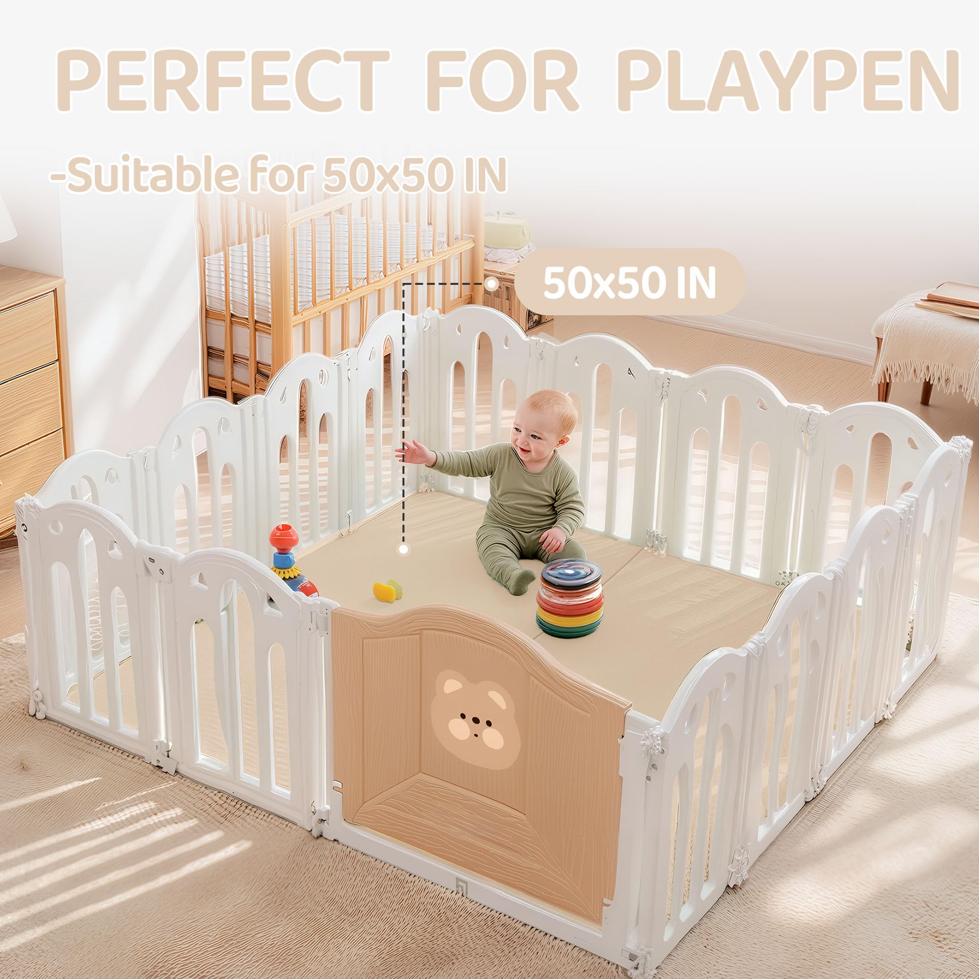 Bella’s Friends Foldable Baby Play Mat for Floor, 50