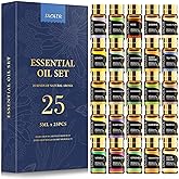 SACATR 25 Pcs Natural Essential Oil Sets,Essential Oils for Diffuser, Humidifiers, Skin Care, Massage, Fragrance Oil Scent for DIY Candle and Soap Making, Gift for Friend (25 * 5ML)