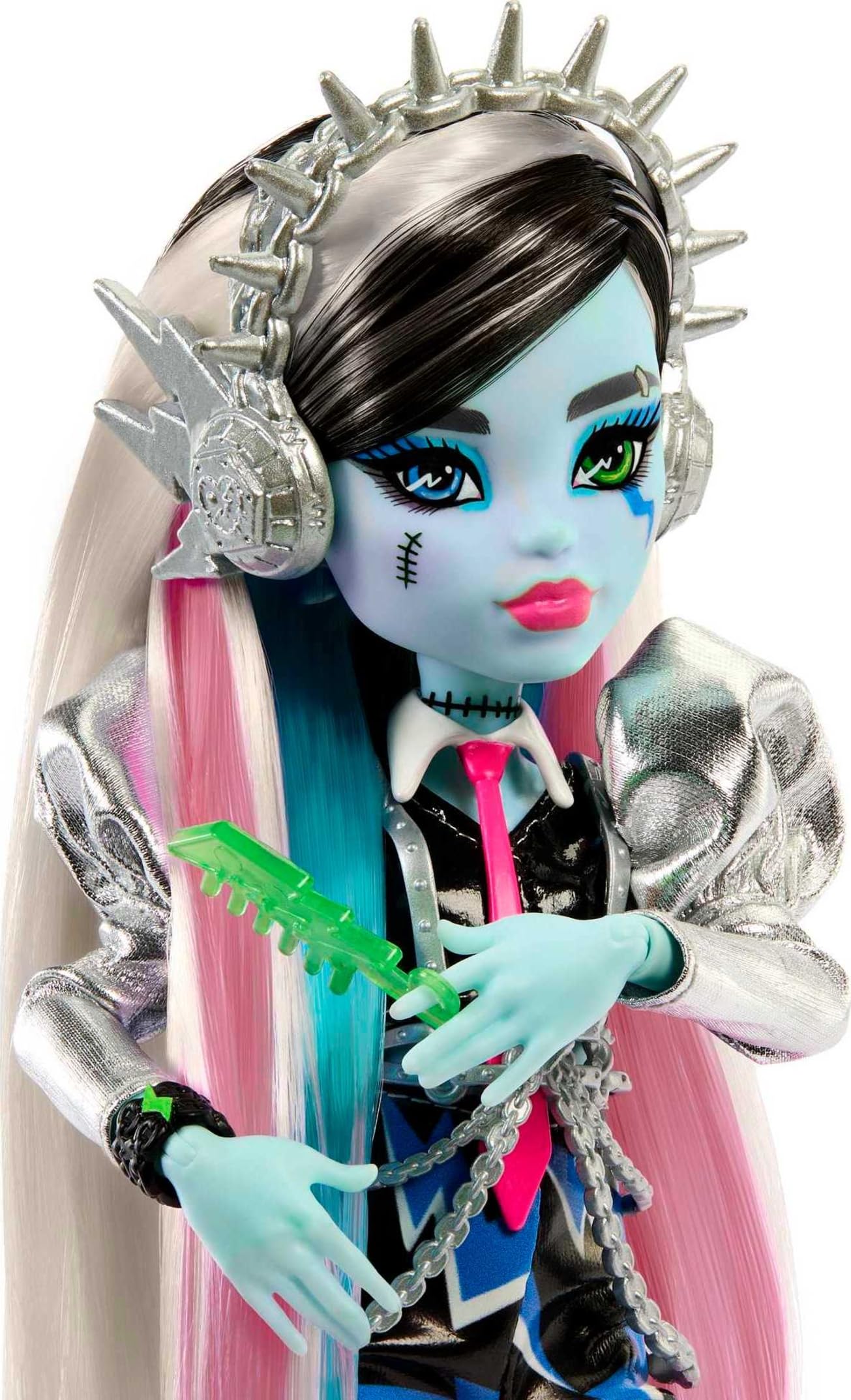 Monster High Doll, Amped Up Frankie Stein Rockstar with Instrument & Performance-Themed Accessories Like Headphones