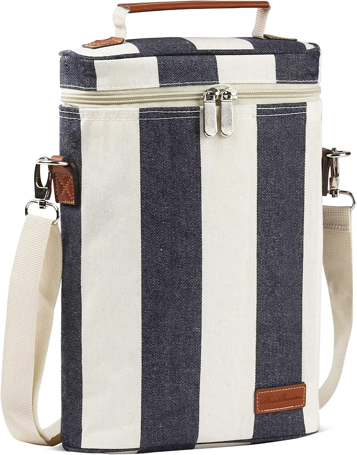 Insulated Wine Tote Cooler Bag, Portable Wine Carrier with Corkscrew