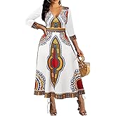 African Long Dresses for Women Elegant Church Dresses Print Maxi Dress High Waist Cocktail Bohemian Vintage Party Outfits