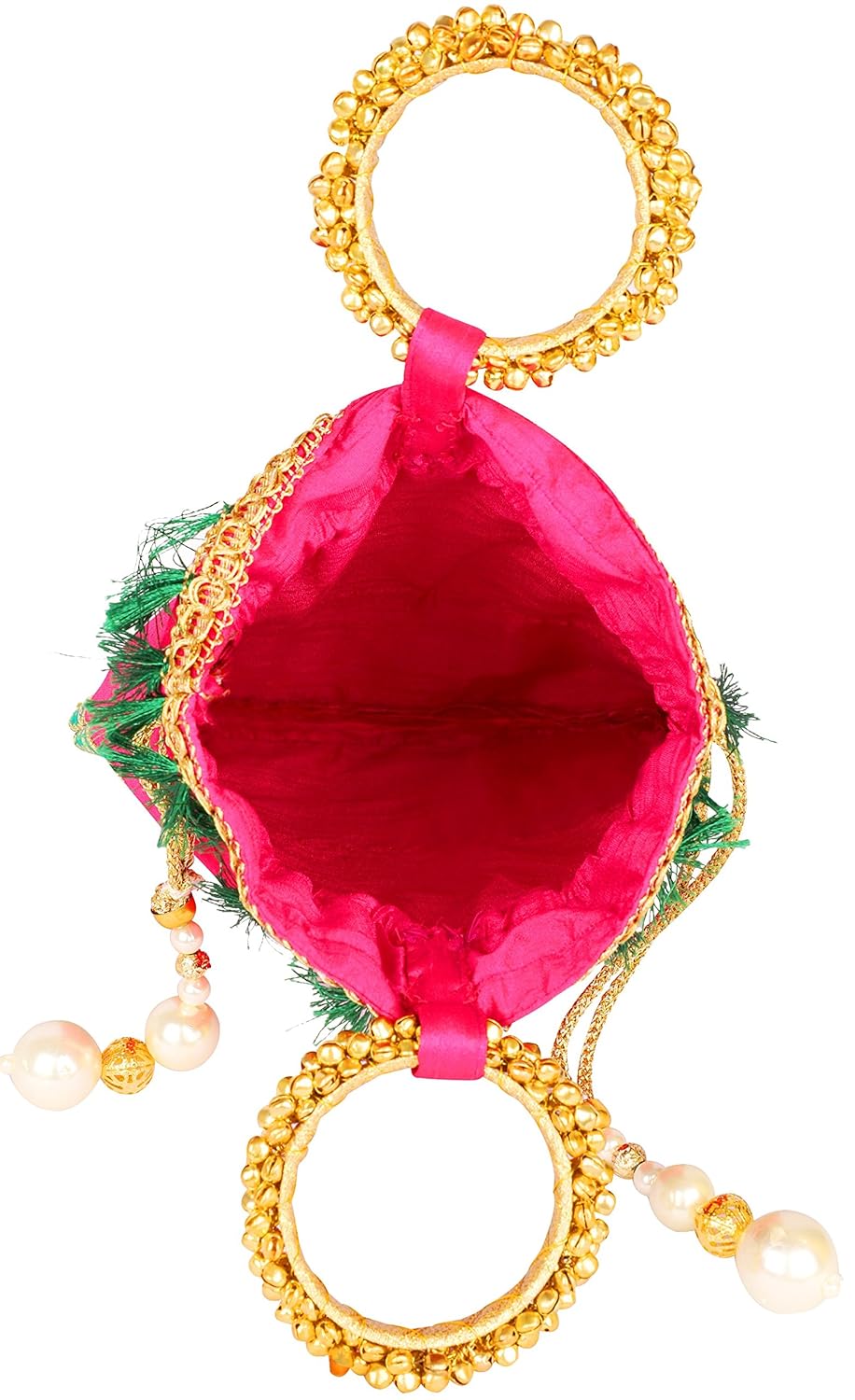 bombay haat women's potli (red , green, bhgp000rg)