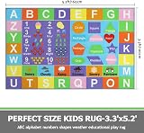 Capslpad Kids Play Rug ABC Numbers Shapes Educational Washable 100x160cm view 2
