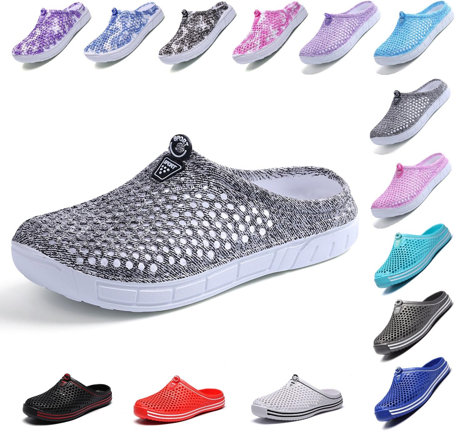 Garden Clog Shoes Beach Footwear Water bash Womens Summer Slippers Mesh Sandals Walking Slippers Quick Drying Outdoor Water Mens Womens Shoes