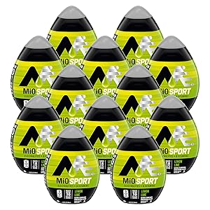 MiO Sport Liquid Water Enhancer, Lemon Lime, Naturally Flavored with Electrolytes & B Vitamins, Caffeine Free, Resealable Bottle, 1.62 fl oz Bottle (Pack of 12)