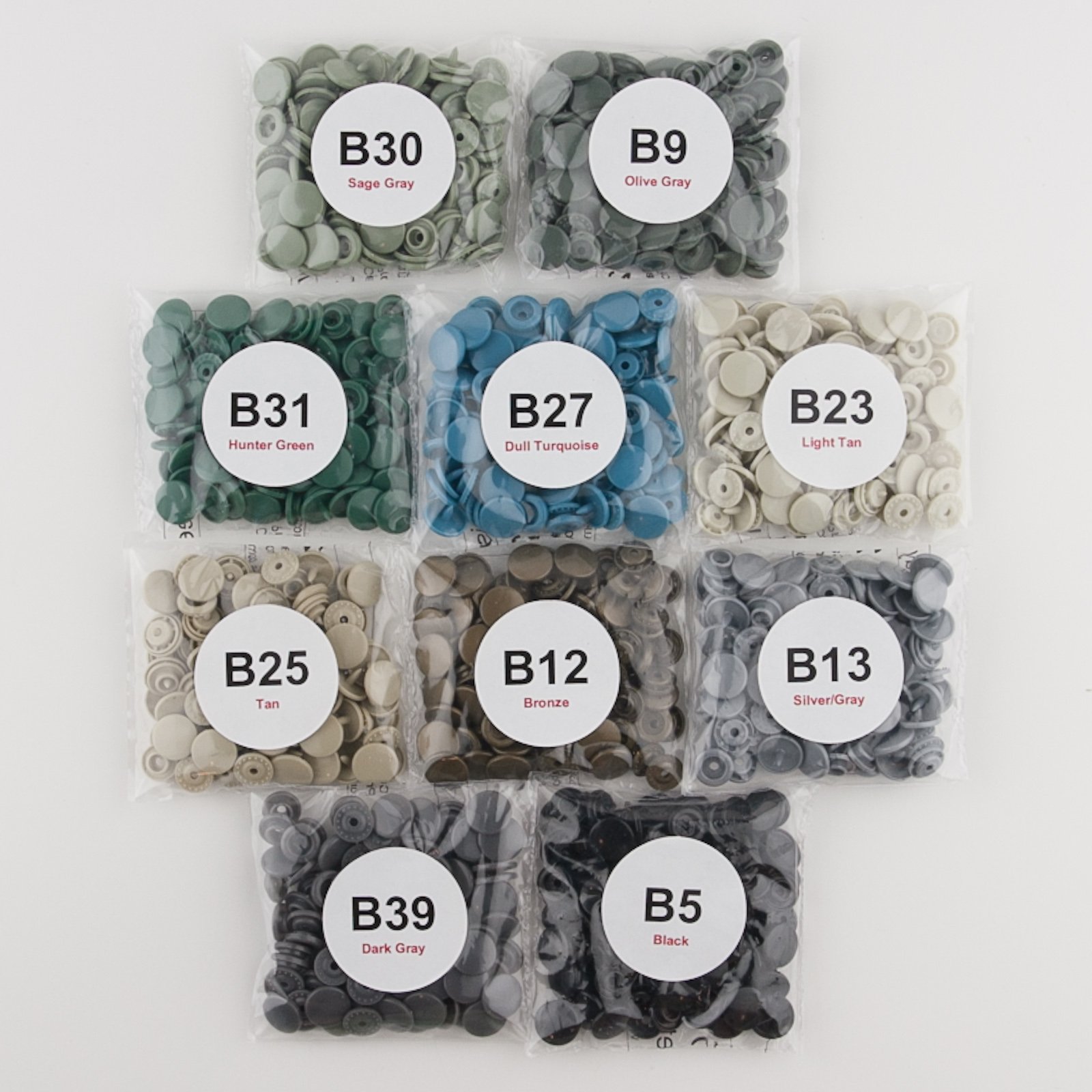 Starter Pack Of 250 Complete KAM Snaps/Plastic Snap Sets For Cloth