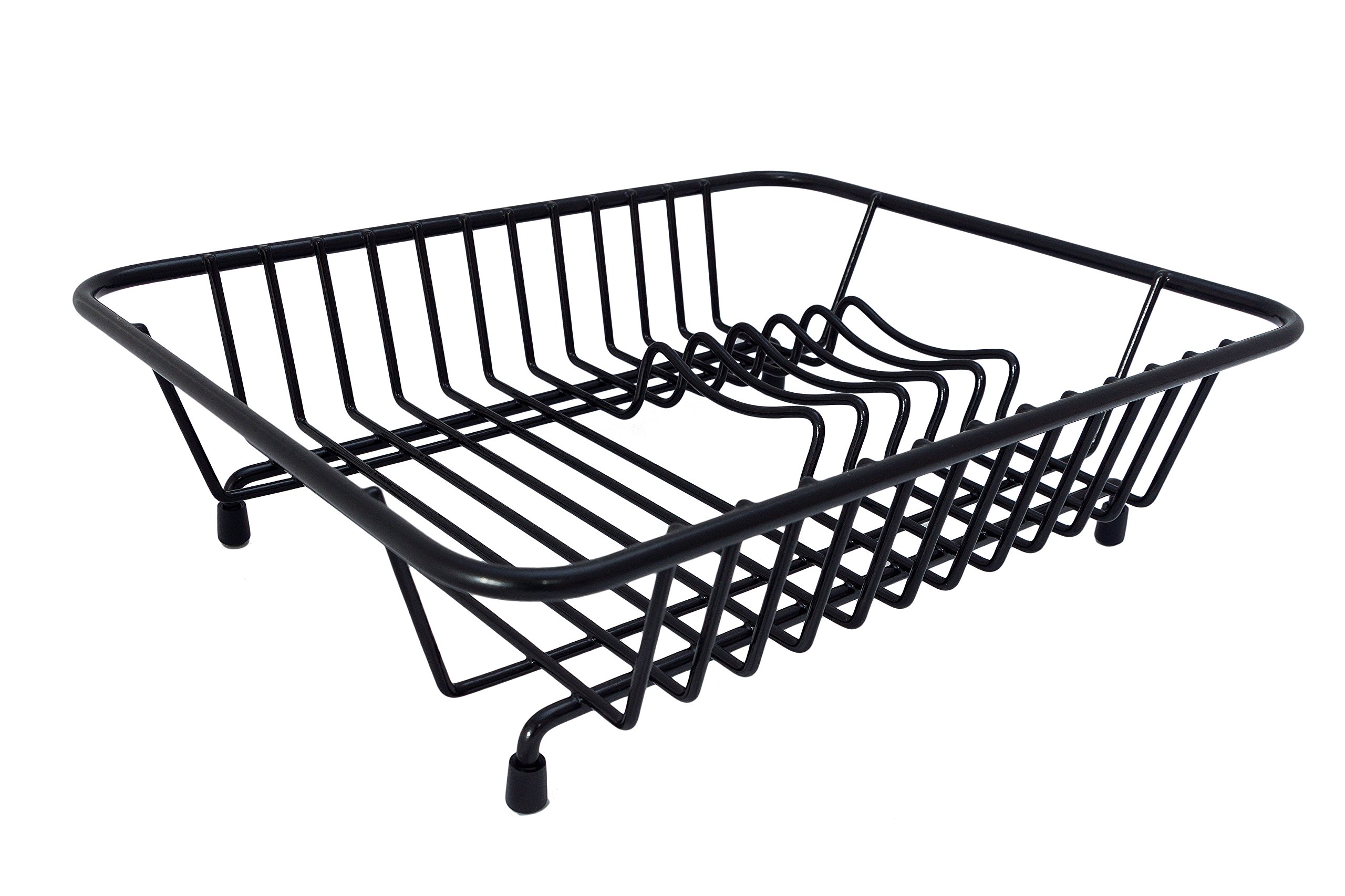 Delfinware 2020BK Dish Drainer, Metal, Black, 31.5 x 25 x 8.5 cm