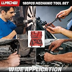 LLNDEI 160-Piece Mechanics Tool Set, Metric Socket