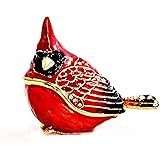 Small Cardinal Trinket Box. Hand Made with Swarovski Crystals & Enamel