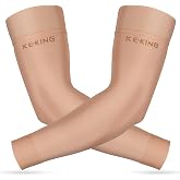 KEKING Lymphedema Compression Arm Sleeves (Pair), 15-20mmHg, No Silicone | Full Arm Support for Lipedema, Edema, Post Surgery Recovery, Swelling, Pain Relief, Unisex Fit, Daily Wear &amp; Work