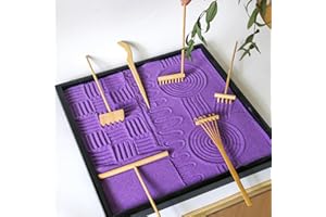 BANGBANGDA Mini Zen Garden Rake Set 6PCS - Premium Natural Bamboo Sand Rakes with Gift Box - Zen Garden Tools Kit Accessories Japan Zen Gift Stylus for Meditation & Sand Art