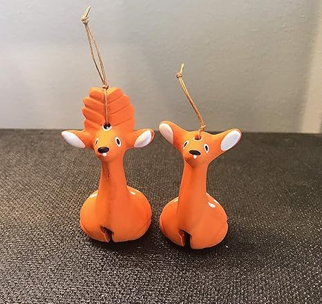 Amazon Co Jp 郷土玩具 奈良五色鹿 土鈴 黄 1ペア 雄雌 萬歳堂 おもちゃ