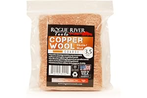 Copper Wool 3.5 Oz Skein/Pad -by Rogue River Tools. (COARSE Grade) -Made in USA, Pure Copper (Coarse)