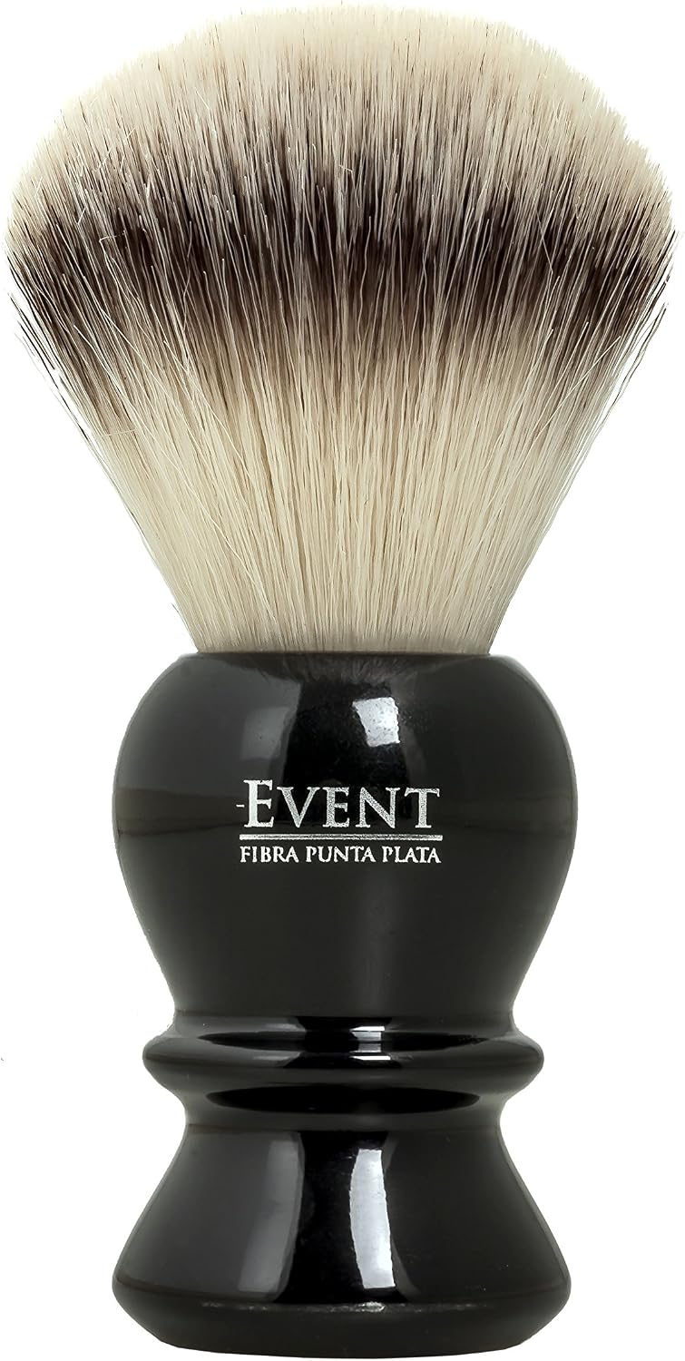 Event Shaving Brush Fibre Tip Silver Diameter, 24 mm - 1 Unit, Black