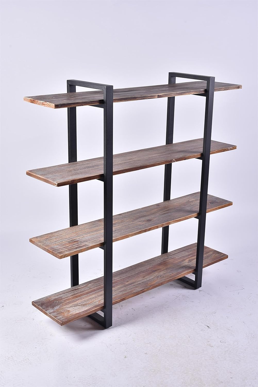 Industrial 4 Tier Display Rack Stand Bookshelf Storage Shelving Wood