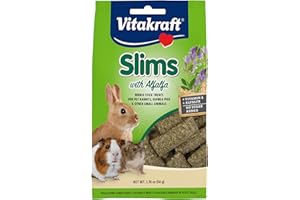Vitakraft Slims with Alfalfa Rabbit, Guinea Pig & Small Animal Nibble Stick Treat, 1.76 oz