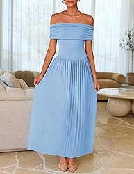 ZESICA Women's Off The Shoulder Maxi Dress 2025