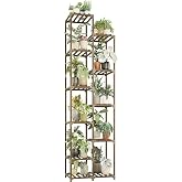 Bamworld Plant Stand Indoor Outdoor 11 Tier Tall Large Wood Plant Shelf | Multi Tier Flower Stands Garden Shelves Wooden Plant Display Holder Rack for Living Room Corner
