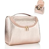 Ethereal Travel Makeup Bag, Rose Gold Makeup Bag for Women Portable Makeup Organizer Bag Large Capacity Toiletry Bag for Travel Accessories