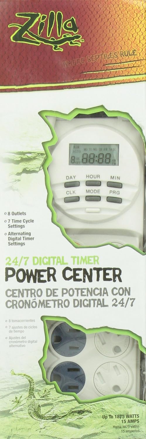 Zilla Reptile Habitat Lighting & Terrarium Heat Power Center, Digital: Pet Supplies