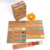 Organic Goodness Masala Incense Varity Pack of 12, 15g Each - 11 scents: White Sage x 2, Patchouli, Arabian Oudh, Sandalwood, Jasmine, Vanilla, Frankincense, Dragon's Blood, Champa, Lavender, Rose