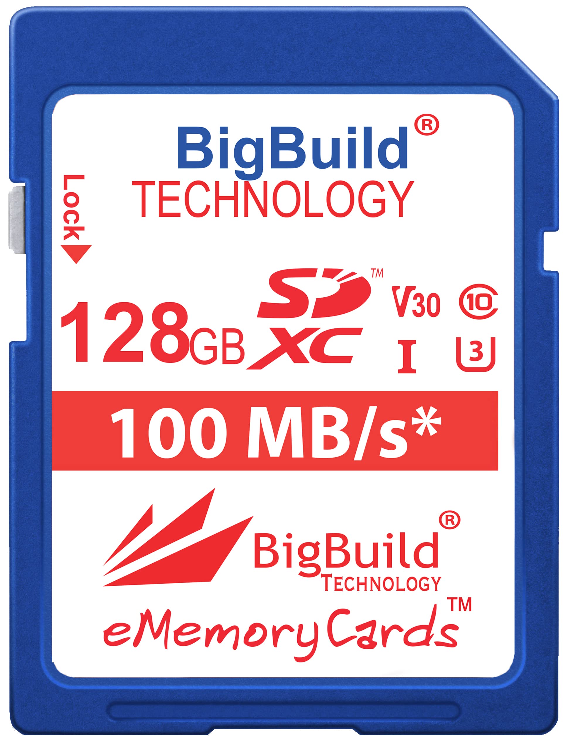 BigBuild Technology 128GB Ultra Fast U3 SDXC 100MB/s Memory Card Compatible with Sony FDR AX43, Sony FDR AX43B Camcorder