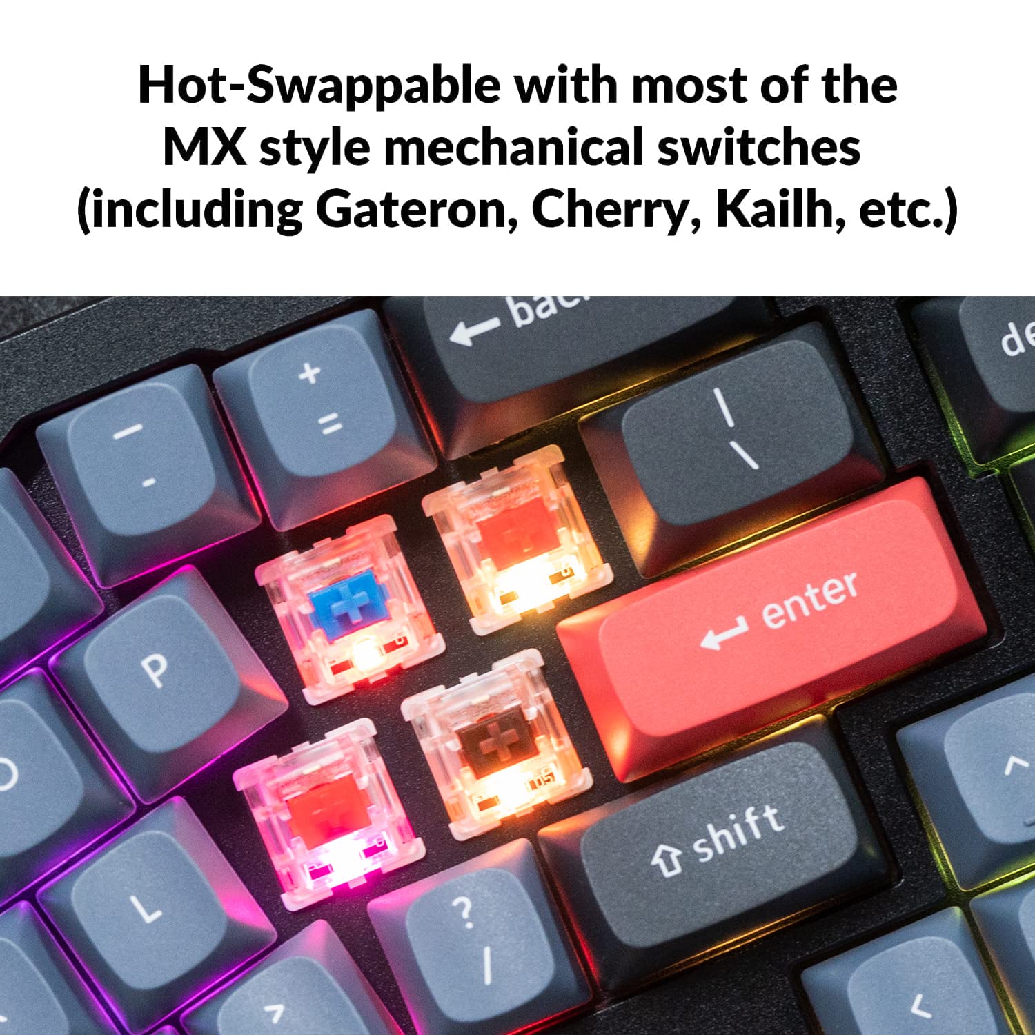 Keychron Q8 Wired Custom Mechanical Keyboard Knob Version, 65% Alice Layout QMK/VIA Programmable with Hot-swappable Gateron G Pro Red Switch Double Gasket Compatible with Mac Windows Linux (Black)