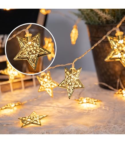 Moroccan Lantern String Lights Battery Powered 10Ft Fairy Lantern