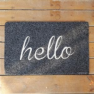 LAN SHAN QUE Hello Door Mat Welcome Mat Non Slip Rubber Backing Outdoor Doormat Super Absorb Mud Garden Patio High Traffic Areas Front Door Entrance Mats for Home Indoor