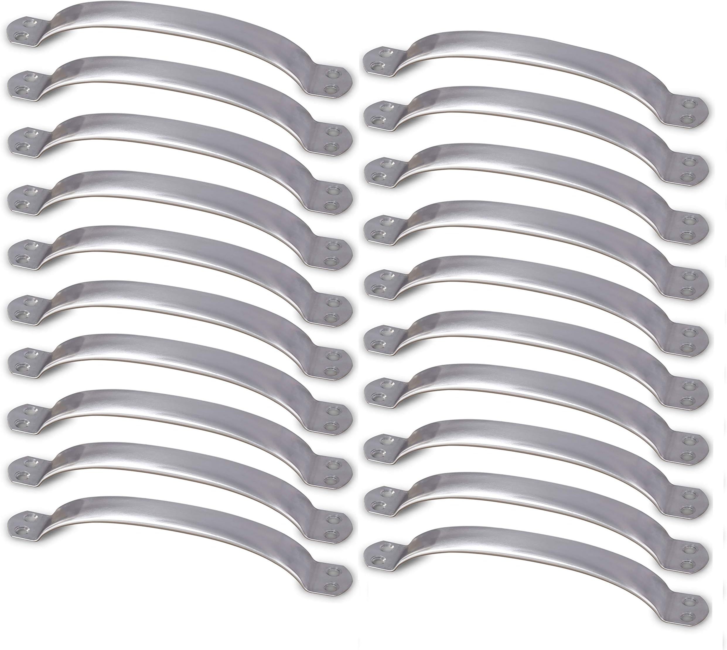 WEBI Barn Door Handle,20 Packs 6.5’’ Stainless Steel Center-to-Center Door Pull,Cabinet Drawer Pulls for Gate,Closet,Bathroom,Drawer, Kitchen Furniture,Brush Nickel